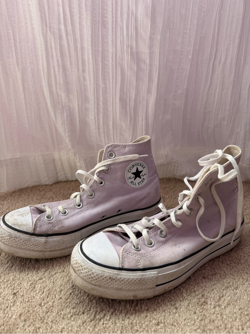 Converse High Top Sneakers - Light Lavender and White